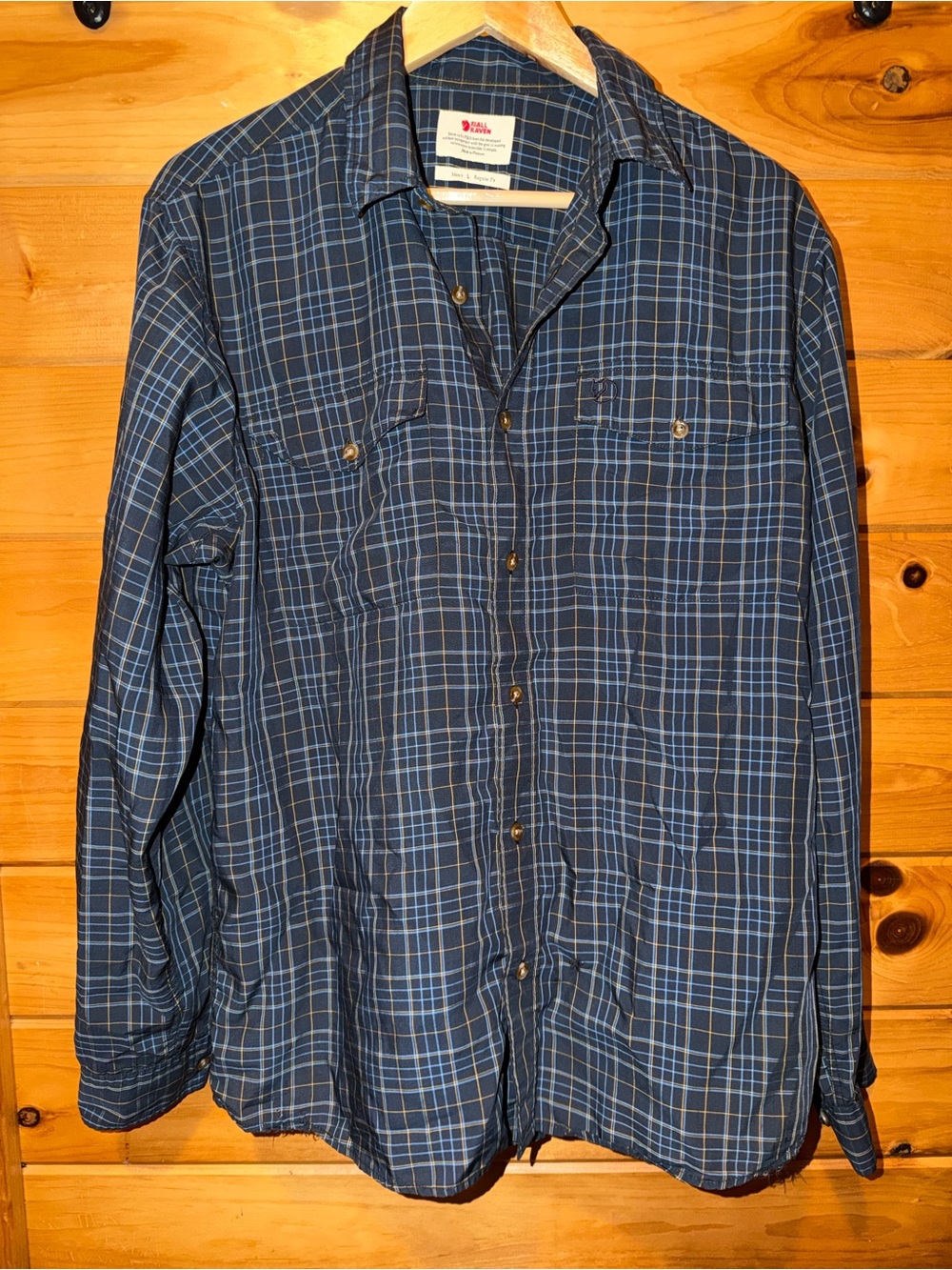 Fjallraven Navy & Light Blue Plaid Button-Down Shirt